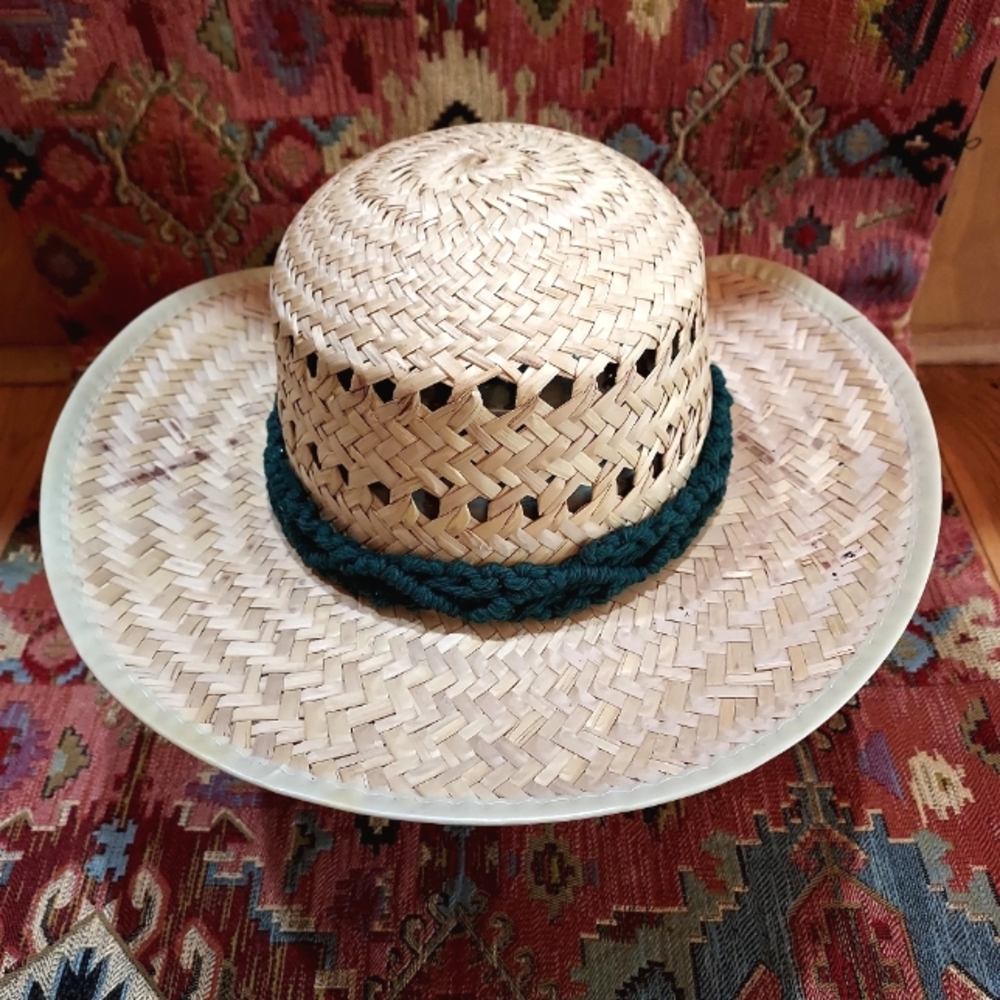 Boho Macrame Western Straw Hat - image 3